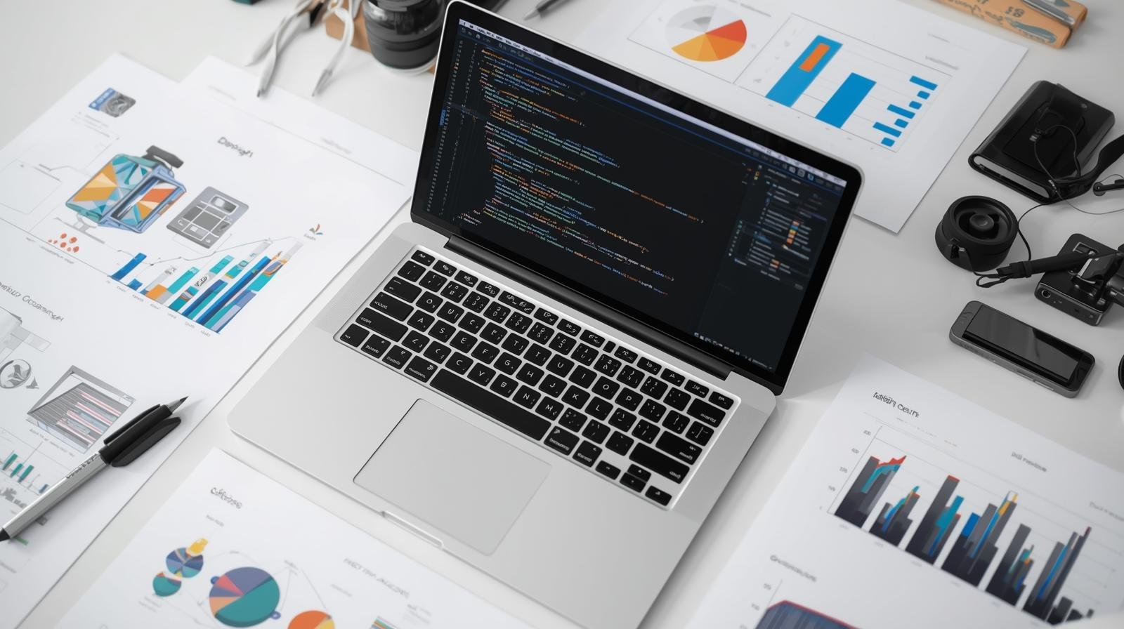 Infographic illustrating the process of creating a WordPress website for application development purposes.